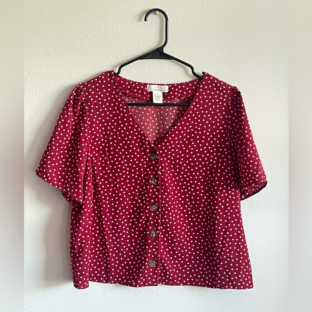 Red Polka Dot Shirt | Size L